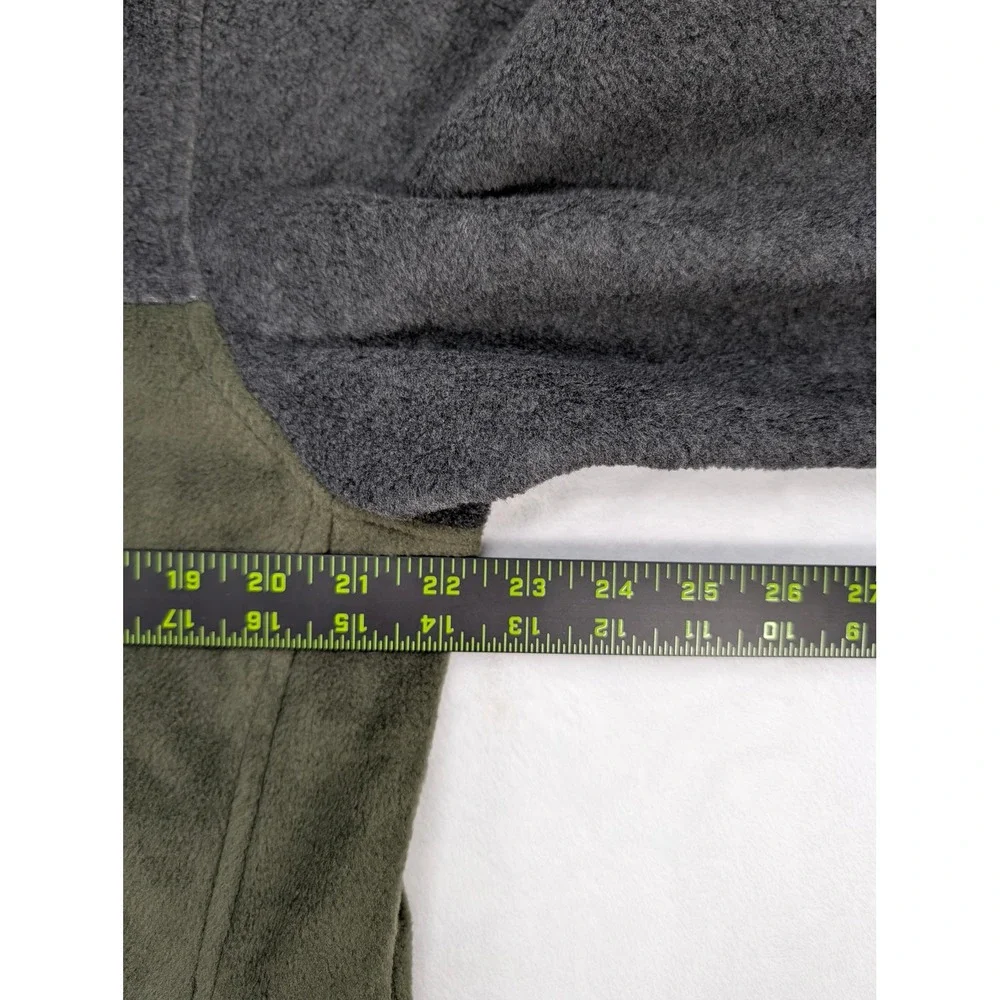 Columbia Mens Full Zip Fleece Jacket Medium Charcoal Olive Green Colorblock NEW